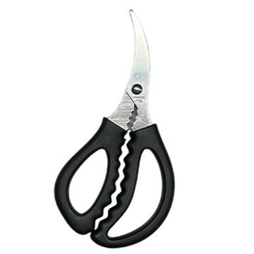 minono 米諾諾 彎形蝦殼剪  15.5 x 8 x 1.2cm  銀色 + 黑色  1個