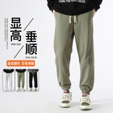 高品質潮牌休閒褲 男士春秋直筒束腳 百搭休閒束腳褲