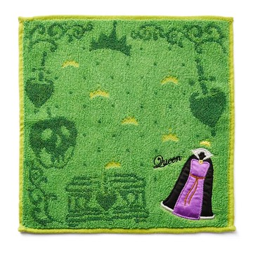 日本千趣會 - 迪士尼純棉刺繡方巾/小手帕-壞皇后系列-白雪皇后 (25×25cm)