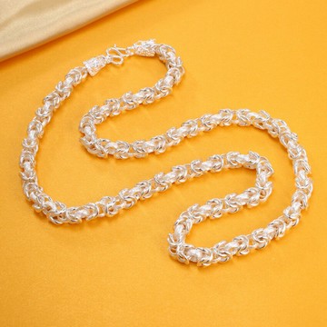 999純銀龍頭項鏈男士時尚霸氣龍骨鏈子足銀潮牌百搭銀飾男友禮物