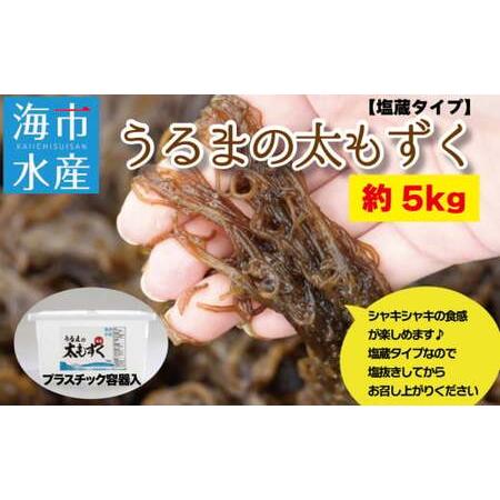 ふるさと納税 海市水産から直送する「うるまの太もずく約5kg」沖縄もずく 沖縄県うるま市