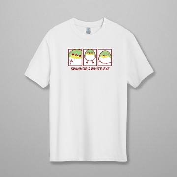 【暖茶文鳥町原創設計】綠繡眼格子 質感厚磅T恤