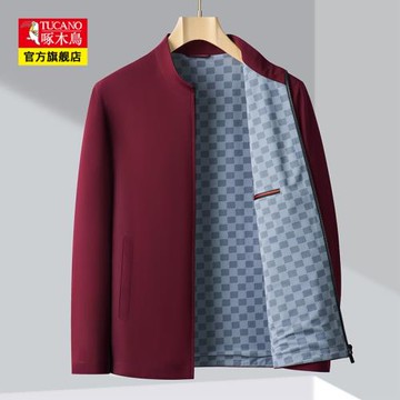 啄木鳥立領夾克男士春季新款商務修身上衣中青年時尚休閑男裝外套