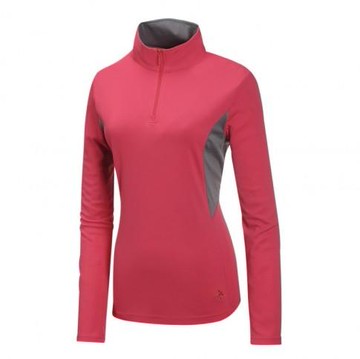 【【蘋果戶外】】山林 31P32-36 深玫紅 女 透氣排汗長袖上衣 半門襟 吸濕排汗衣 防曬 抗UV 彈性 春夏 Mountneer