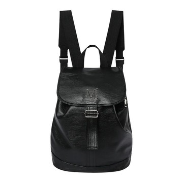 韓國 MUCENT MUTE METAL LOGO LEATHER MINI 金屬Logo皮革迷你後背包 黑色 BLACK