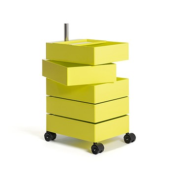 360 Container 滾輪五層置物櫃（亮黃）