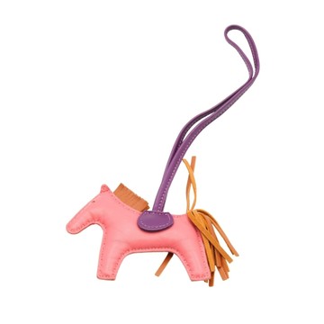 HERMES 愛馬仕 Rodeo PM 馬 吊飾 粉紅/紫/棕色 Agneau Milo羊皮 D刻 【二手名牌BRAND OFF】