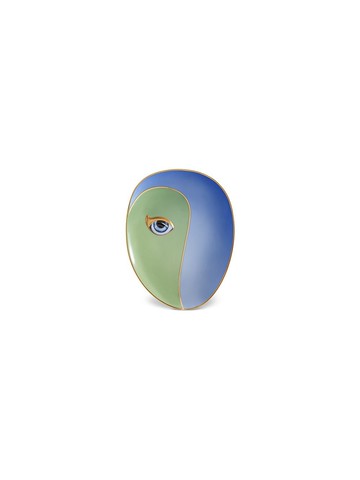 L'Objet - Lito Vide plate - unisex - Gold/Porcelain - One Size - Blue