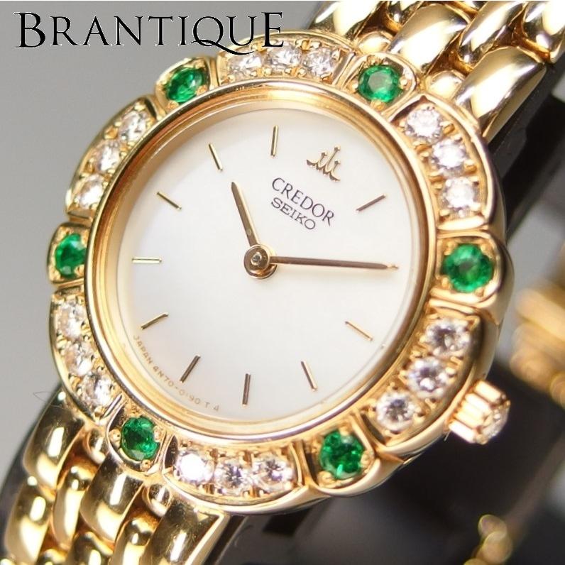 セイコー 腕時計 レディース クレドール 18KTゴールド ダイヤモンド 小さめ 稼働 極美品 SEIKO CREDOR 18KT クレドール 天然ダイヤモンド