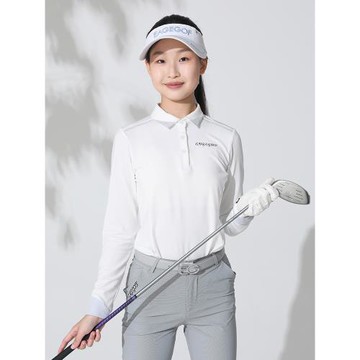 EG兒童高爾夫衣服女童長袖t恤春秋新款上衣青少年POLO衫運動服裝