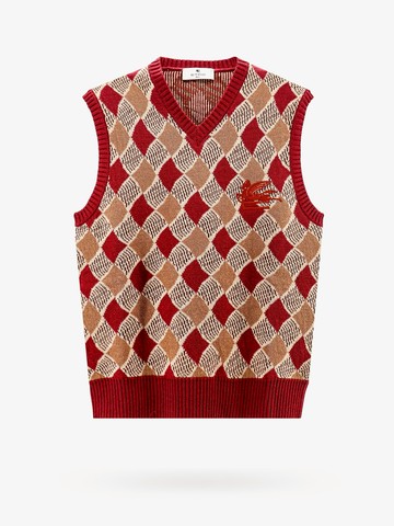 Wool vest with embroidered etro pegaso logo - ETRO - gender_Man