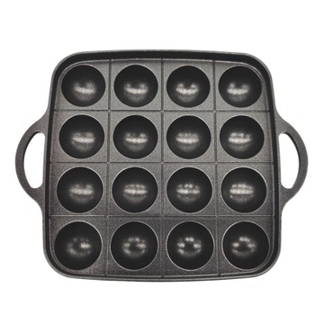 Iwatani 岩谷 新章魚丸子不沾章魚燒烤盤 16孔 - 卡式瓦斯爐專用 不沾塗層易清洗  21cm  1組