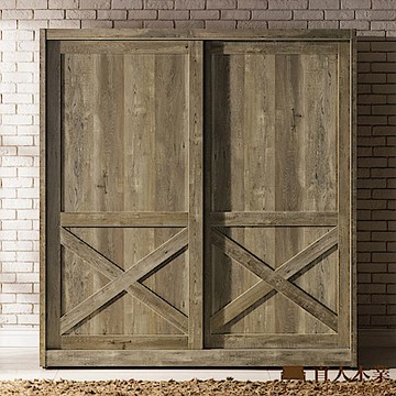 日本直人木業-CASAR原木風格180CM滑門衣櫃(180x60x200cm)