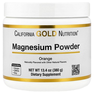 California Gold Nutrition, 鎂粉飲品，橙汁味，13.4 盎司（380 克）