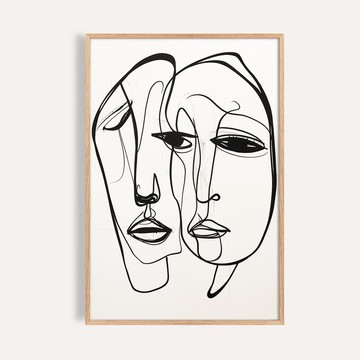 交織之面 Faces in Connection / 現代極簡抽象人物掛畫