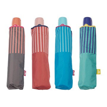 11486「絢麗直紋」自動折傘 紅粉條紋