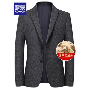 【含羊毛】羅蒙男士商務休閑西裝2025秋季新款百搭修身單西西服男