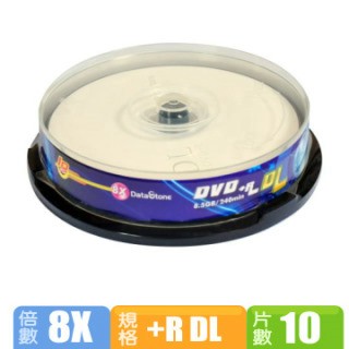 DataStone 精選日本版 DVD+R DL  8X  桶裝 (10片)