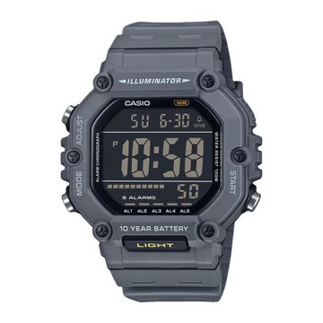 【CASIO 卡西歐】 運動電子男錶 深灰 膠質錶帶 防水100米 AE-1600H (AE-1600H-8B)