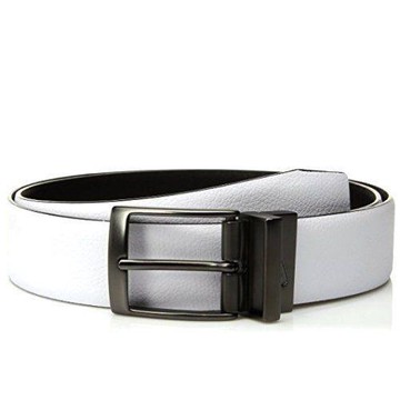 【Nike】2018時尚經典卵石皮白黑色兩面用皮帶(預購)