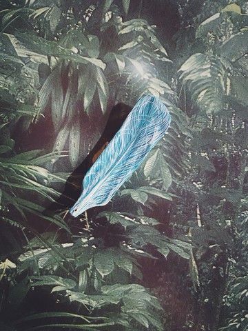 木刻手繪墜飾 - 羽毛