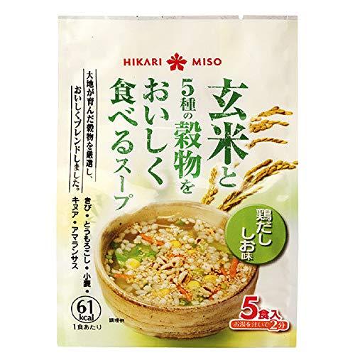 ひかり味噌 玄米と5種の穀物スープ 鶏だししお味 5食×12個