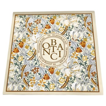 BOTANCI 科技皮革廚房瀝水墊 古典繁花 加厚吸水層 防滑橡膠底  40 x 40cm  藍色  1個