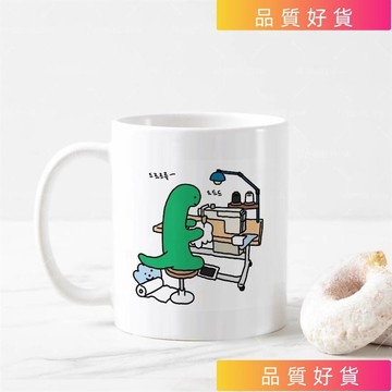 💥台灣出貨💥 新款Joguman可愛恐龍週邊陶瓷馬克杯中式咖啡杯子ins早餐水杯禮物