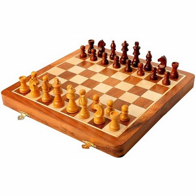特集 House Of Chess ビクトリア朝 スタントン ゴールデンアカシア木製チェスセット 14 X 14インチ 木製折りたたみ 品質販売 New Silversagecenter Com