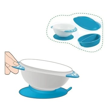 【海夫健康生活館】RH-HEF 餐具 碗 防灑止滑餐碗 附分隔盤與碗蓋(ZHCN1808)