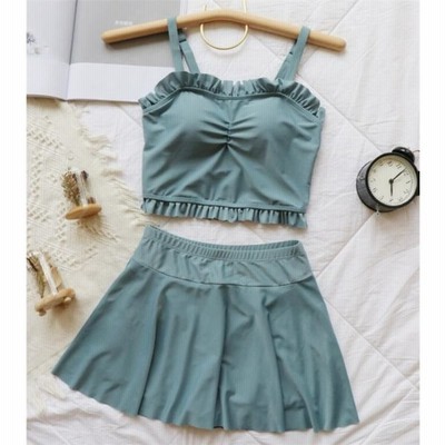 水着レディース2点セットビキニ体型カバーフリル可愛い通販水泳夏大きいサイズ 通販 Lineポイント最大get Lineショッピング