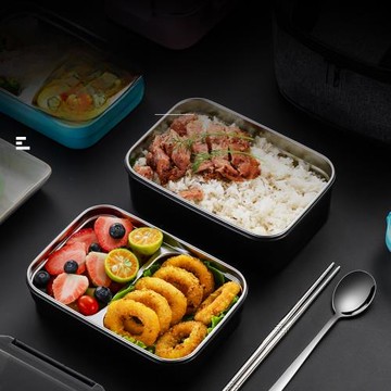 飯盒雙層304不銹鋼日式保溫餐盒微波爐加熱學生上班分隔型便當盒