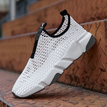 網鞋男夏季透氣大網眼鞋洞洞鞋男士休閑運動鞋飛織網面潮鞋涼鞋男