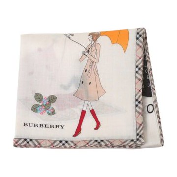 BURBERRY 2007誕生年份1-6月紀念圖騰字母LOGO帕領巾(淺卡其系/50CM)