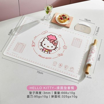 臺灣出貨🔥三麗鷗硅膠揉麪墊子食品級加厚家用和麪烘焙案板防滑擀麪杖切面刀