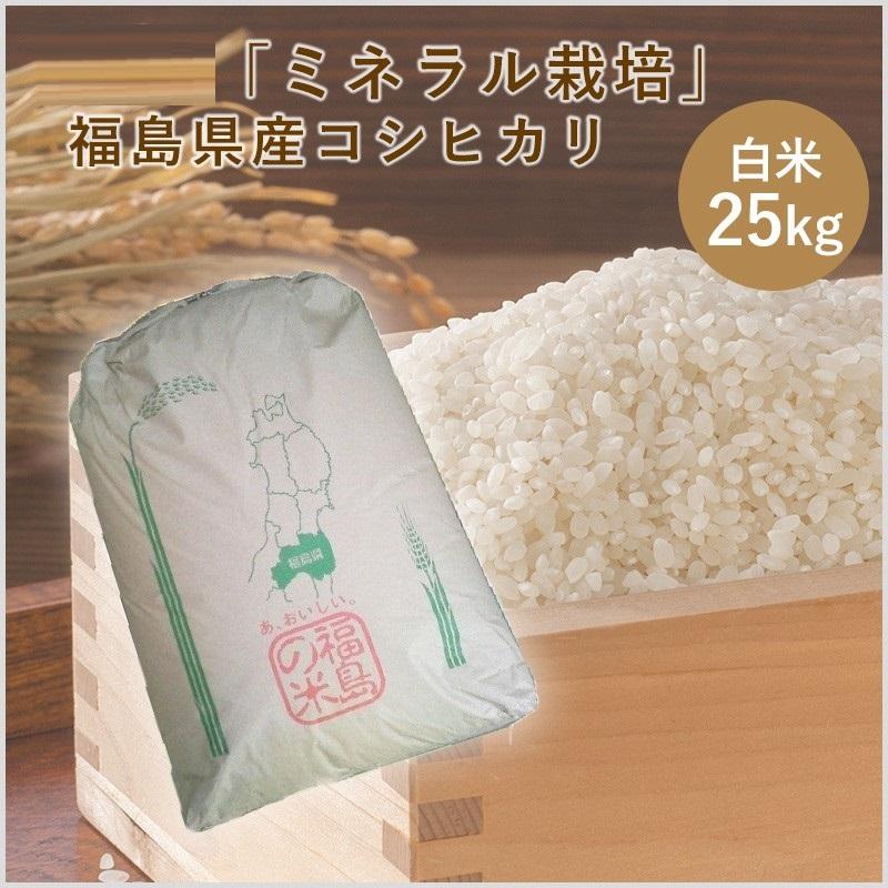 令和４年　「ミネラル栽培」福島県産こしひかり　白米２５kg／精米25kg