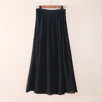 女裝百搭A字裙長裙純色半身裙子有內襯拉鏈時尚潮