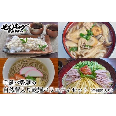 ふるさと納税 コシがあって美味♪手延べ乾麺の自然薯入り乾麺バラエティセット（全種類入り） 広島 三原 とろろ 常温 そうめん うどん ラーメン .. 広島県三原市