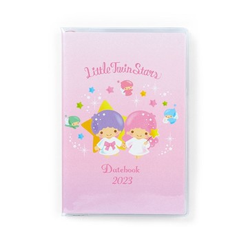 【震撼精品百貨】2023年 掛曆/年曆/手帳~日本SANRIO三麗鷗~雙子星 2023迷你行事曆手帳本(粉牽手)*20488