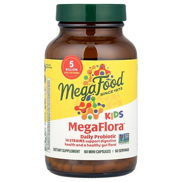 MegaFood, Kids MegaFlora™，每日益生菌，50 億 CFU，60 粒迷你膠囊