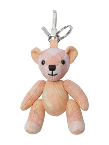 Burberry - Thomas Bear charm - women - Polyester/Wool/Polyester/Lamb Skin - One Size - Pink