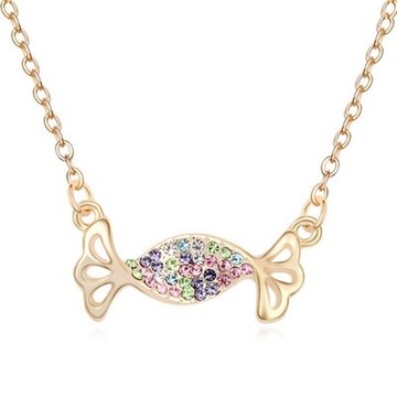 925純銀項鍊 鑲鑽吊墜-時尚繽紛糖果造型生日情人節禮物女飾品4色73ju151【獨家進口】【米蘭精品】