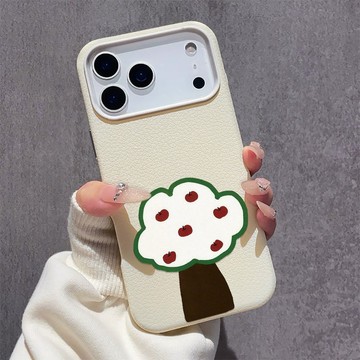 簡約蘋果樹 適用蘋果17軟殼 iPhone16promax手機殼15plus大孔鏤空14親膚13防摔12皮紋11保護殼