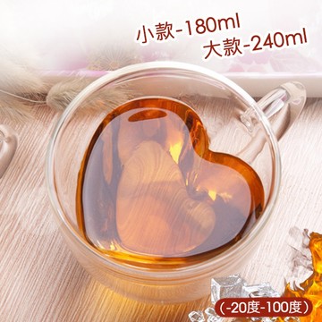 SISI【G7005】心型雙層隔熱茗茶杯高硼矽玻璃耐熱隔熱茶杯咖啡杯心型杯生日畢業交換禮物聖誕節情人節