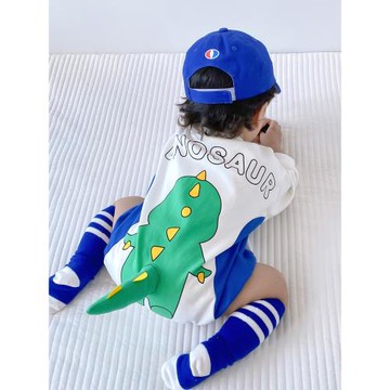 網紅秋裝嬰兒恐龍尾巴衣服寶寶連體衣爬服可愛超萌包屁衣洋氣哈衣