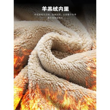 啄木鳥秋冬爸爸搖粒絨夾克男加絨加厚抓絨衣中老年羊羔絨保暖外套