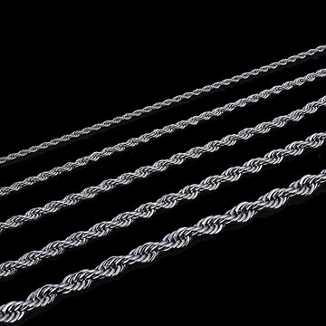 316不銹鋼項鏈鈦鋼配鏈歐美外貿飾品粗麻花鏈diy男士配件