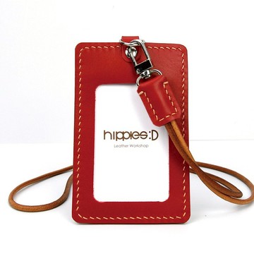 真皮手縫單層夾層證件套