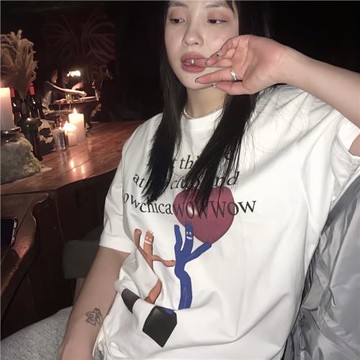 [REコンテナ] 韓版小眾品牌I got this love字母愛心印花短袖T恤