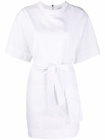 Iceberg - logo-perforated mini dress - women - Cotton/Polyamide/Spandex/Elastane/Polyester - 40 - White